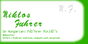 miklos fuhrer business card